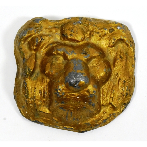 108 - Former Bristol Zoo Gardens - a set of three 19th century lead / metal cast Lion head cartouches, lik... 