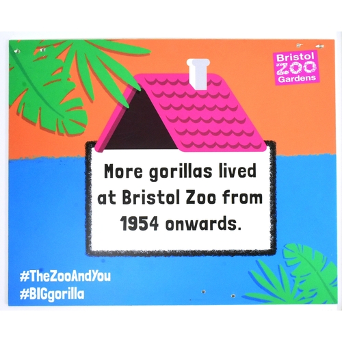 110 - Former Bristol Zoo Gardens - a collection of x6 original Gorilla information signs, originally displ... 