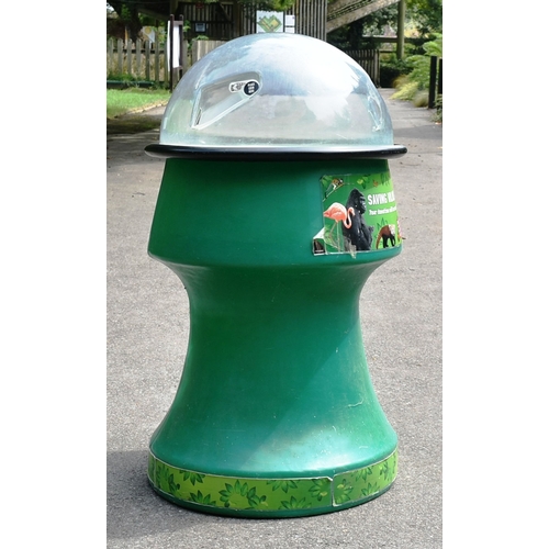 111 - Former Bristol Zoo Gardens - a vintage Angal made 'Money Spinner' donations money box. As displayed ... 