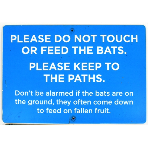 114 - former Bristol Zoo Gardens - two original bat enclosure signs 'Please Do Not Touch Or Feed The Bats'... 