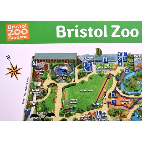 12 - Former Bristol Zoo Gardens - an original early 2000s era large information map sign, which originall... 