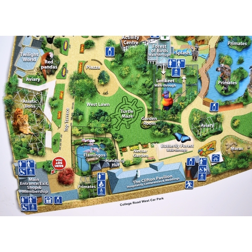 12 - Former Bristol Zoo Gardens - an original early 2000s era large information map sign, which originall... 