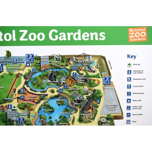 12 - Former Bristol Zoo Gardens - an original early 2000s era large information map sign, which originall... 