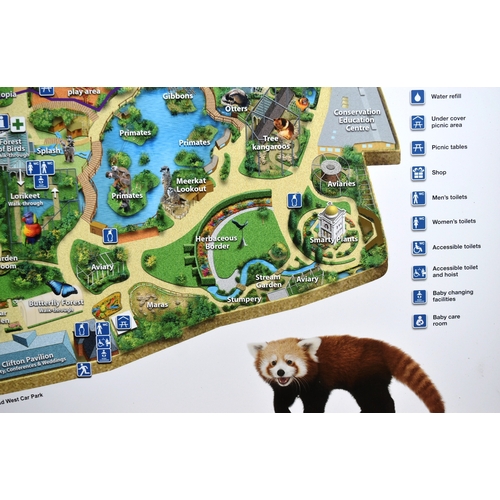 12 - Former Bristol Zoo Gardens - an original early 2000s era large information map sign, which originall... 