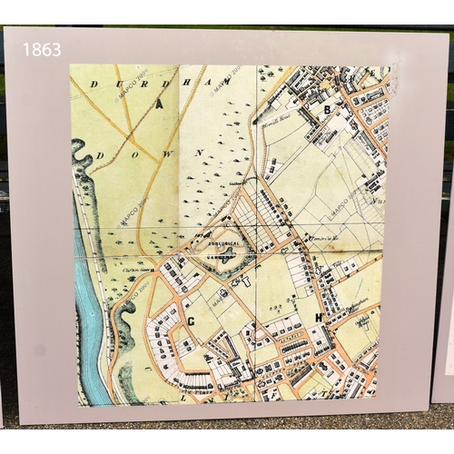 121 - Former Bristol Zoo Gardens - a collection of x5 'Bristol Zoo Through Time' replica oversized photogr... 