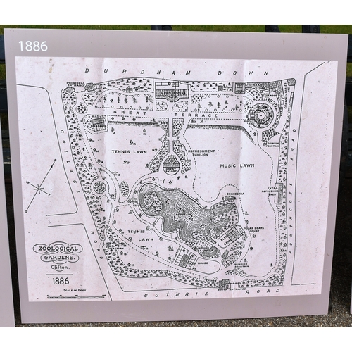 121 - Former Bristol Zoo Gardens - a collection of x5 'Bristol Zoo Through Time' replica oversized photogr... 