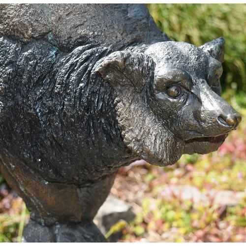 125 - Former Bristol Zoo Gardens - Jon Buck - Lemur - a 20th century large bronze sculpture of a Lemur, wi... 