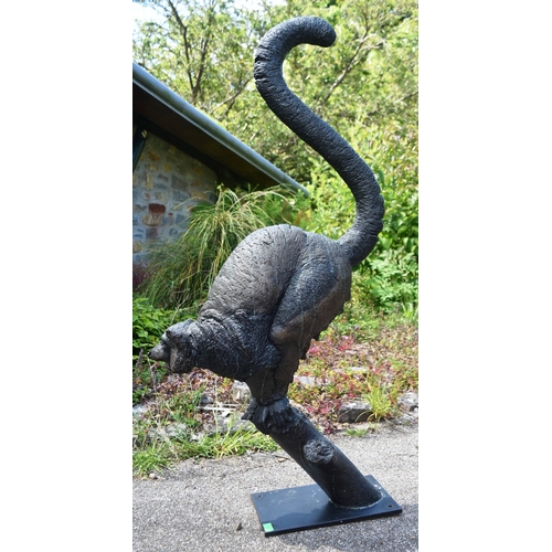 125 - Former Bristol Zoo Gardens - Jon Buck - Lemur - a 20th century large bronze sculpture of a Lemur, wi... 