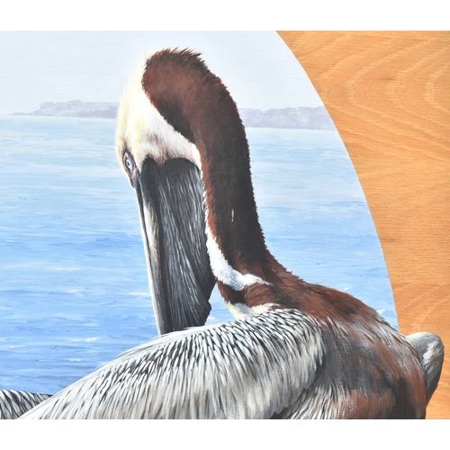 13 - Former Bristol Zoo Gardens - 'Brown Pelican' - Susan Jane (1998) - oil on board painting of a Brown ... 