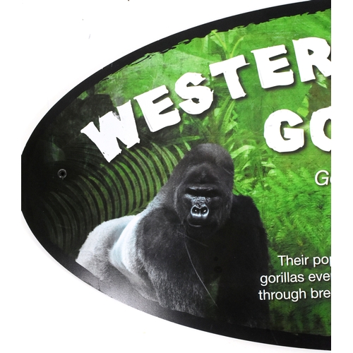 132 - Former Bristol Zoo Gardens - an original Western Lowland Gorilla information sign from Gorilla Islan... 