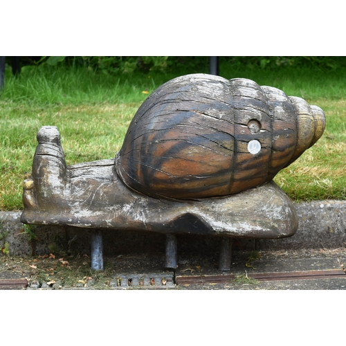 139 - Former Bristol Zoo Gardens - the original wooden snail sculpture from the Bristol Zoo Gardens playgr... 