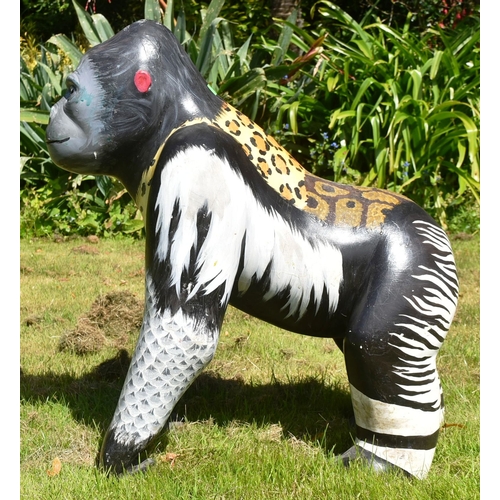 14 - Former Bristol Zoo Gardens - Wow! Gorllias (2011 Art Trail) - an original smaller-scale statue from ... 