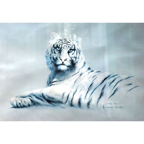 142 - Former Bristol Zoo Gardens - Arthur Spencer Roberts (1920-1997) - White Tiger - signed lithograph pr... 