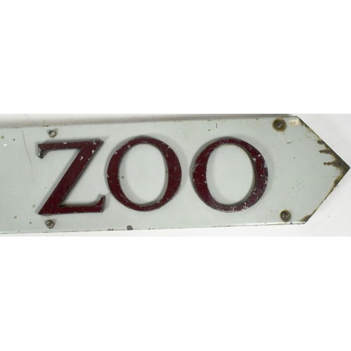 150 - Former Bristol Zoo Gardens - an original c1930s double sided enamel and metal directional sign 'To T... 