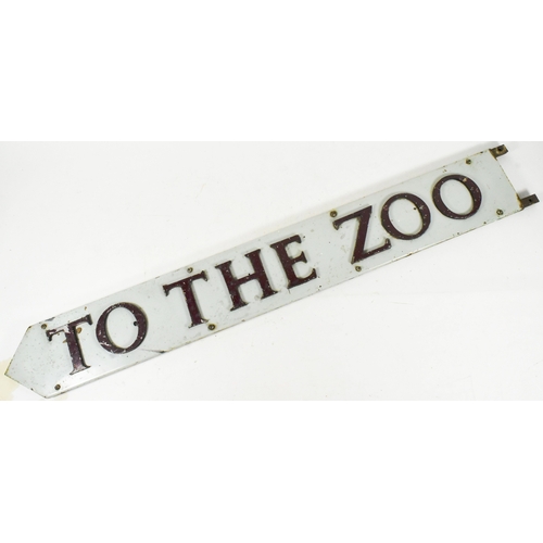 150 - Former Bristol Zoo Gardens - an original c1930s double sided enamel and metal directional sign 'To T... 