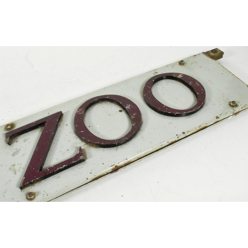 150 - Former Bristol Zoo Gardens - an original c1930s double sided enamel and metal directional sign 'To T... 