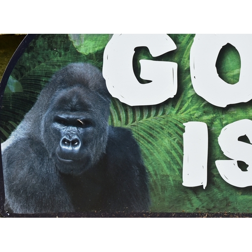 177 - Former Bristol Zoo Gardens - an original 'Gorilla Island' sign, as displayed around Gorilla Island c... 