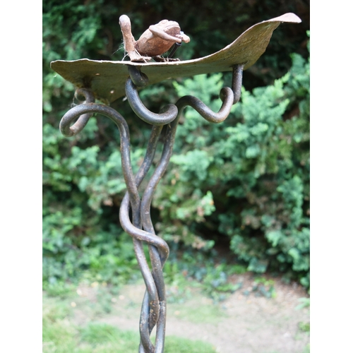 183 - Former Bristol Zoo Gardens - 'Lily Pad' by Strawberry Steel - a steel garden sculpture of a frog on ... 