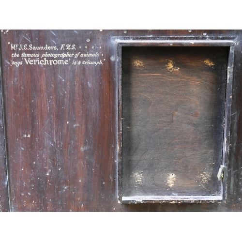 19 - Former Bristol Zoo Gardens - a c1920s Alfred The Gorilla Kodak related advertising cabinet, as displ... 