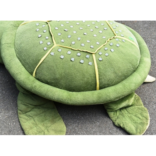 191 - Former Bristol Zoo Gardens - a large sized plush turtle toy, c1990s. Green, with light green feature... 