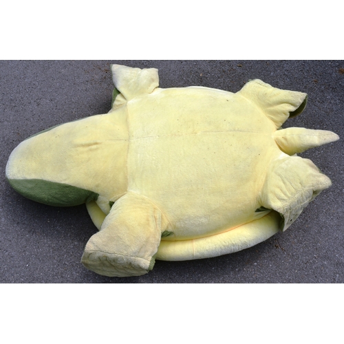 191 - Former Bristol Zoo Gardens - a large sized plush turtle toy, c1990s. Green, with light green feature... 