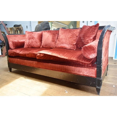 198 - Former Bristol Zoo Gardens - a decorative Victorian style modern chaise longue / sofa, as displayed ... 