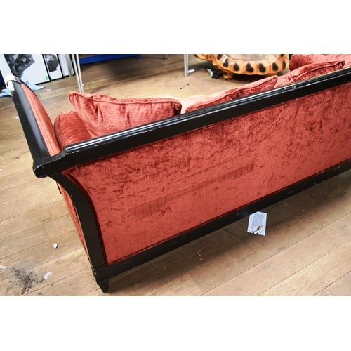 198 - Former Bristol Zoo Gardens - a decorative Victorian style modern chaise longue / sofa, as displayed ... 