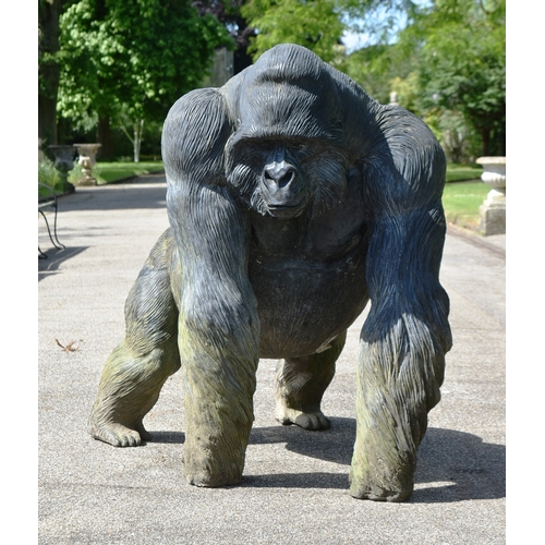 20 - Former Bristol Zoo Gardens - a 1/1 scale custom-made life-size fibreglass statue of a Gorilla. Model... 