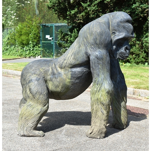 20 - Former Bristol Zoo Gardens - a 1/1 scale custom-made life-size fibreglass statue of a Gorilla. Model... 