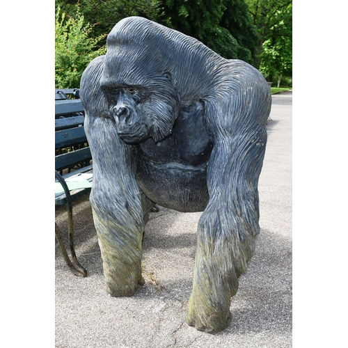 20 - Former Bristol Zoo Gardens - a 1/1 scale custom-made life-size fibreglass statue of a Gorilla. Model... 