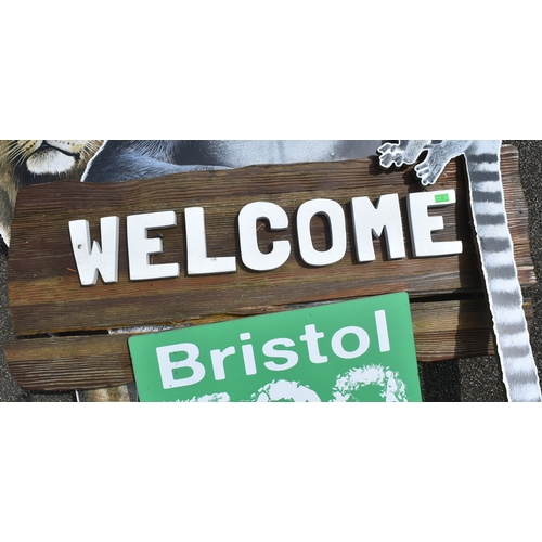 200 - Former Bristol Zoo Gardens - an original ' Welcome - Bristol Zoo Gardens ' sign, as displayed at the... 