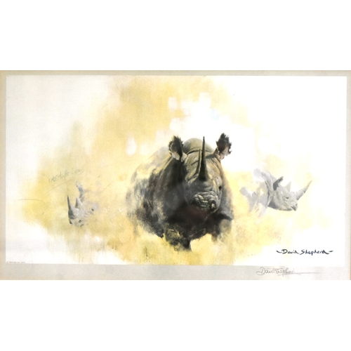 217 - Former Bristol Zoo Gardens - David Shepherd (Artist & Conservationist 1931-2017) - Rhinoceros - ... 