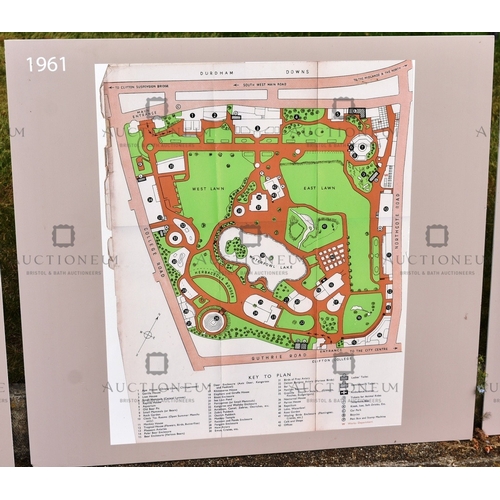 23 - Former Bristol Zoo Gardens - a collection of x5 'Bristol Zoo Through Time' replica oversized maps of... 