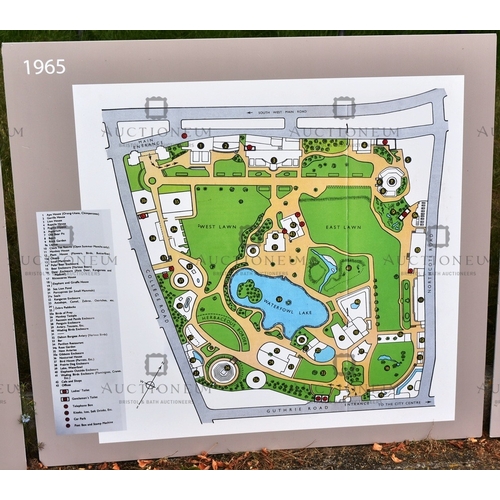 23 - Former Bristol Zoo Gardens - a collection of x5 'Bristol Zoo Through Time' replica oversized maps of... 