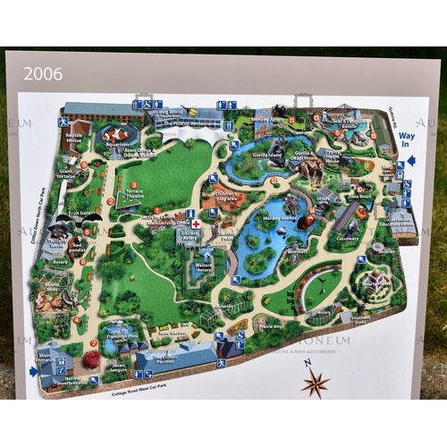 23 - Former Bristol Zoo Gardens - a collection of x5 'Bristol Zoo Through Time' replica oversized maps of... 