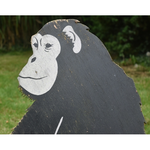 233 - Former Bristol Zoo Gardens - a wooden monkey display, originally housed in a tree around the edge of... 