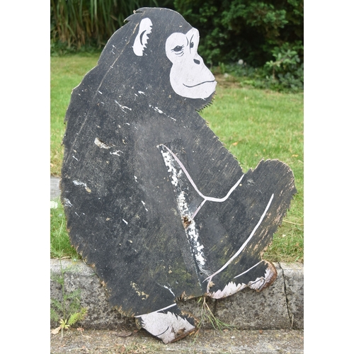 233 - Former Bristol Zoo Gardens - a wooden monkey display, originally housed in a tree around the edge of... 