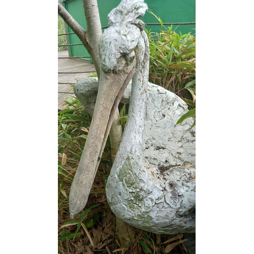 242 - Former Bristol Zoo Gardens - an original 20th century composition sculpture of a pelican. Modelled s... 