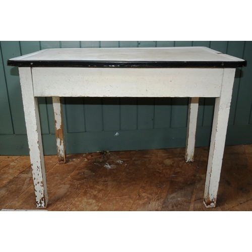 244 - Former Bristol Zoo Gardens - an original c1930s / 1940s enamel topped veterinarian / vet table from ... 