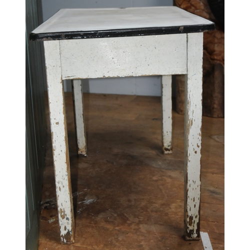 244 - Former Bristol Zoo Gardens - an original c1930s / 1940s enamel topped veterinarian / vet table from ... 