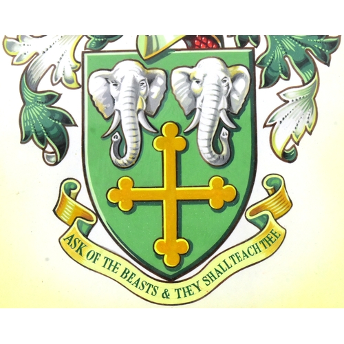 245 - Former Bristol Zoo Gardens - an original vintage c1954 hand painted Bristol Zoo coat of arms, believ... 