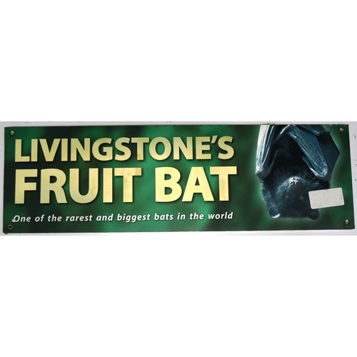 252 - Former Bristol Zoo Gardens - two original 'Livingstone's Fruit Bat' enclosure signs. Originally disp... 