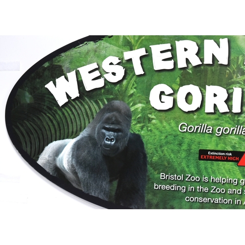 253 - Former Bristol Zoo Gardens - an original Western Lowland Gorilla sign, as displayed around Gorilla I... 