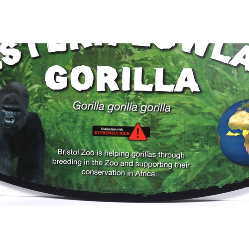 253 - Former Bristol Zoo Gardens - an original Western Lowland Gorilla sign, as displayed around Gorilla I... 