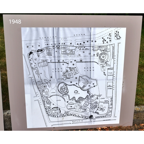 260 - Former Bristol Zoo Gardens - a collection of x5 'Bristol Zoo Through Time' replica oversized maps of... 