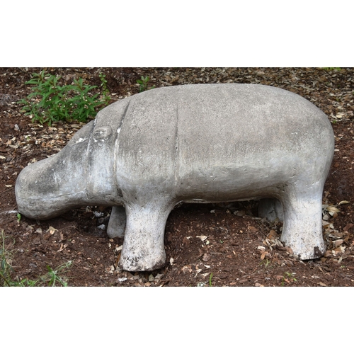 262 - Former Bristol Zoo Gardens - the original large Hippopotamus climb-on sculpture from the playground ... 