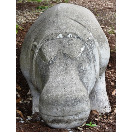 262 - Former Bristol Zoo Gardens - the original large Hippopotamus climb-on sculpture from the playground ... 