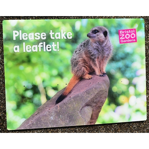 266 - Former Bristol Zoo Gardens - two original 'Please Take A Leaflet' signs from Bristol Zoo Gardens. On... 