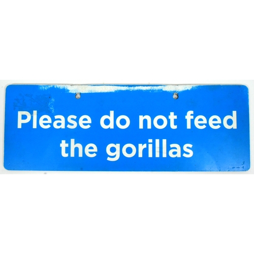 27 - Former Bristol Zoo Gardens - an original 'Please Do Not Feed The Gorillas,' warning sign from Gorill... 