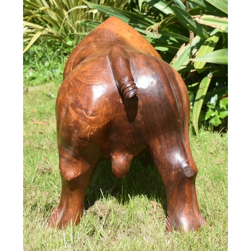 28 - Former Bristol Zoo Gardens - a large carved hardwood statue of a Rhinoceros / Rhino. Original artist... 